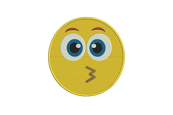 Big Eyes Face Emoji Embroidery Design