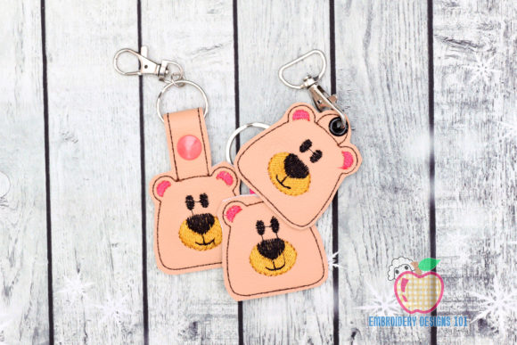 Cartoon Bear Face Keyfob Keychain ITH