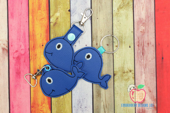 Cute Blue Whale Keyfob Keychain ITH