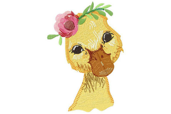 Duck Wearing a Rose on Her Head
