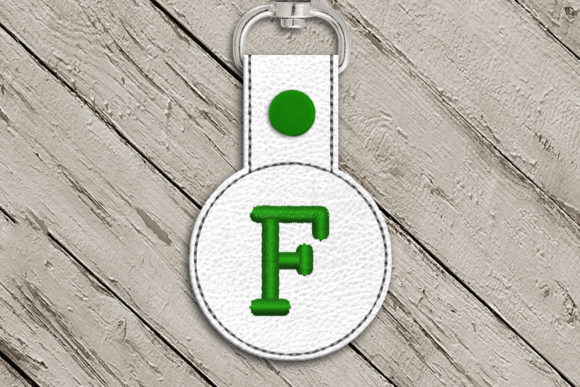 Letter F ITH Round Key Fob Applique
