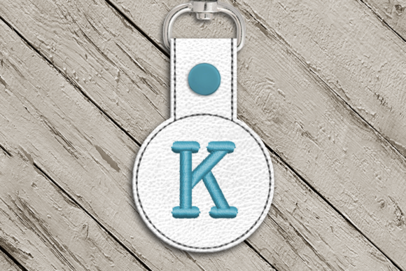 Letter K ITH Round Key Fob Applique