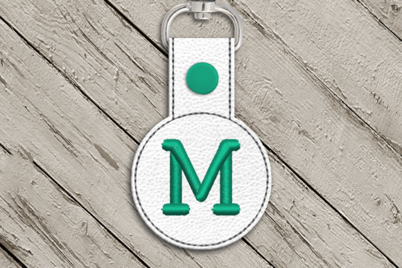 Letter M ITH Round Key Fob Applique