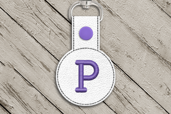 Letter P ITH Round Key Fob Applique