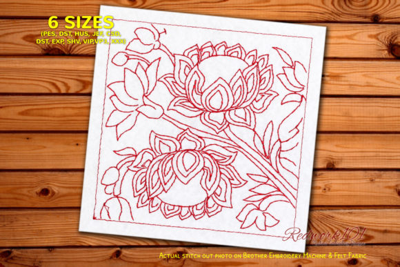 Lotus Design Lineart: A Thoughtful Embroidery Choice for Meaningful Gifts