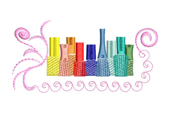 Nail Polish Bottles Embroidery Design