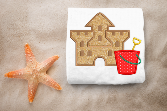 Sand Castle with Bucket Applique